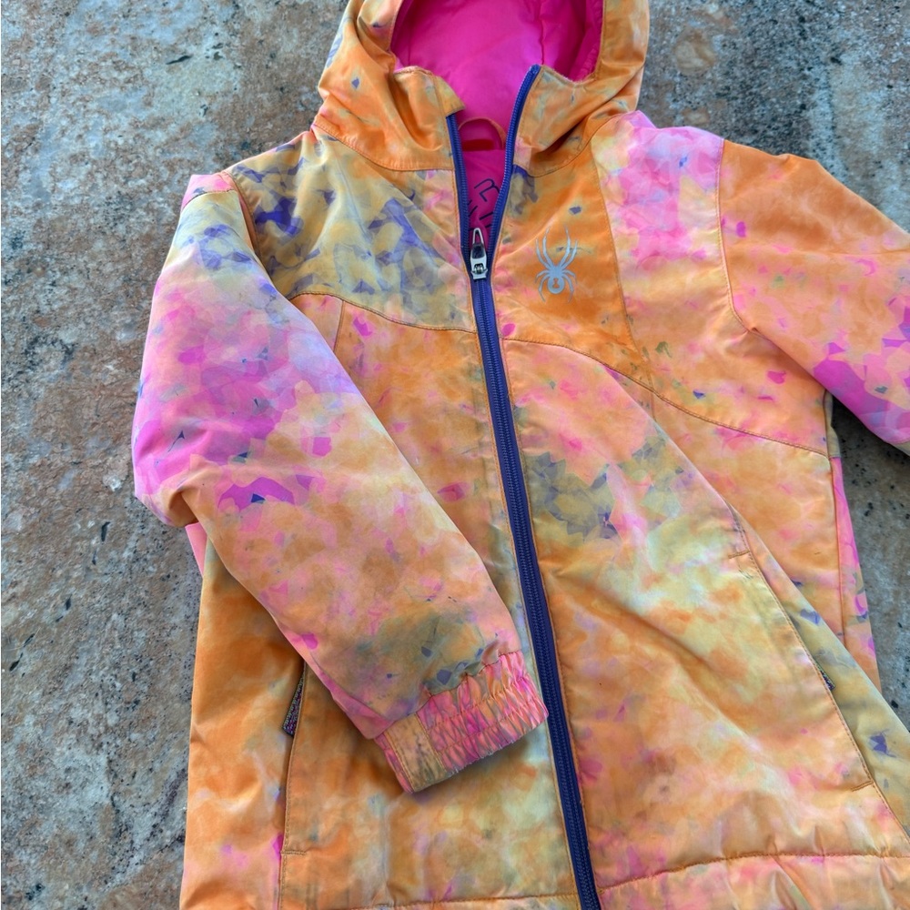 Spyder Kids Puffer Jacket - Orange and Pink